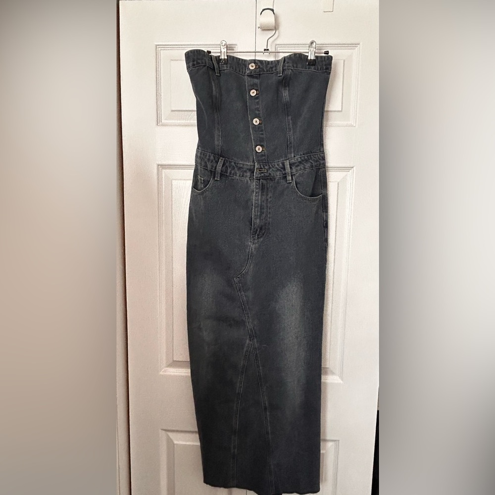 KOURT Denim Midi Dress